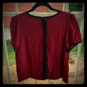 Zara Woman Size L, Dark Red with Black Highlights